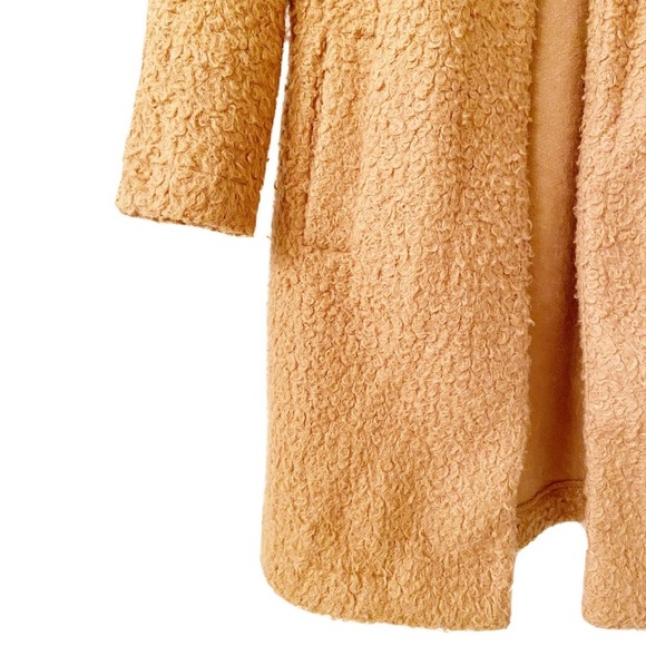 A New Day Fuzzy Open Front Overcoat Tan Size XS - Picture 6 of 7